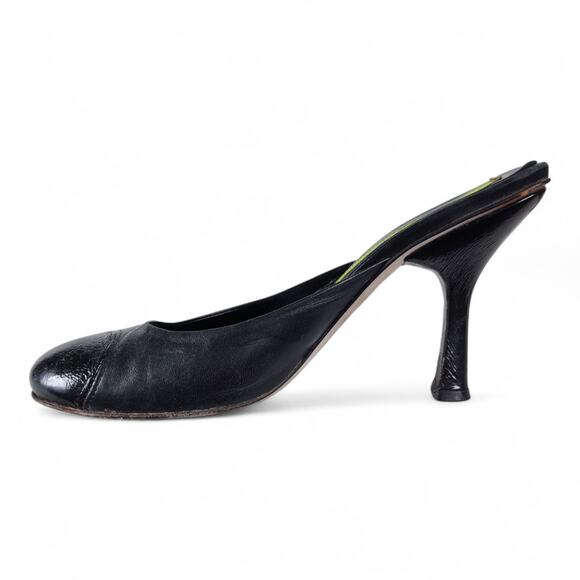 Materia Prima Goffredo Fantini Black Leather Mules 35.5 Made in Italy Heels - Picture 6 of 14